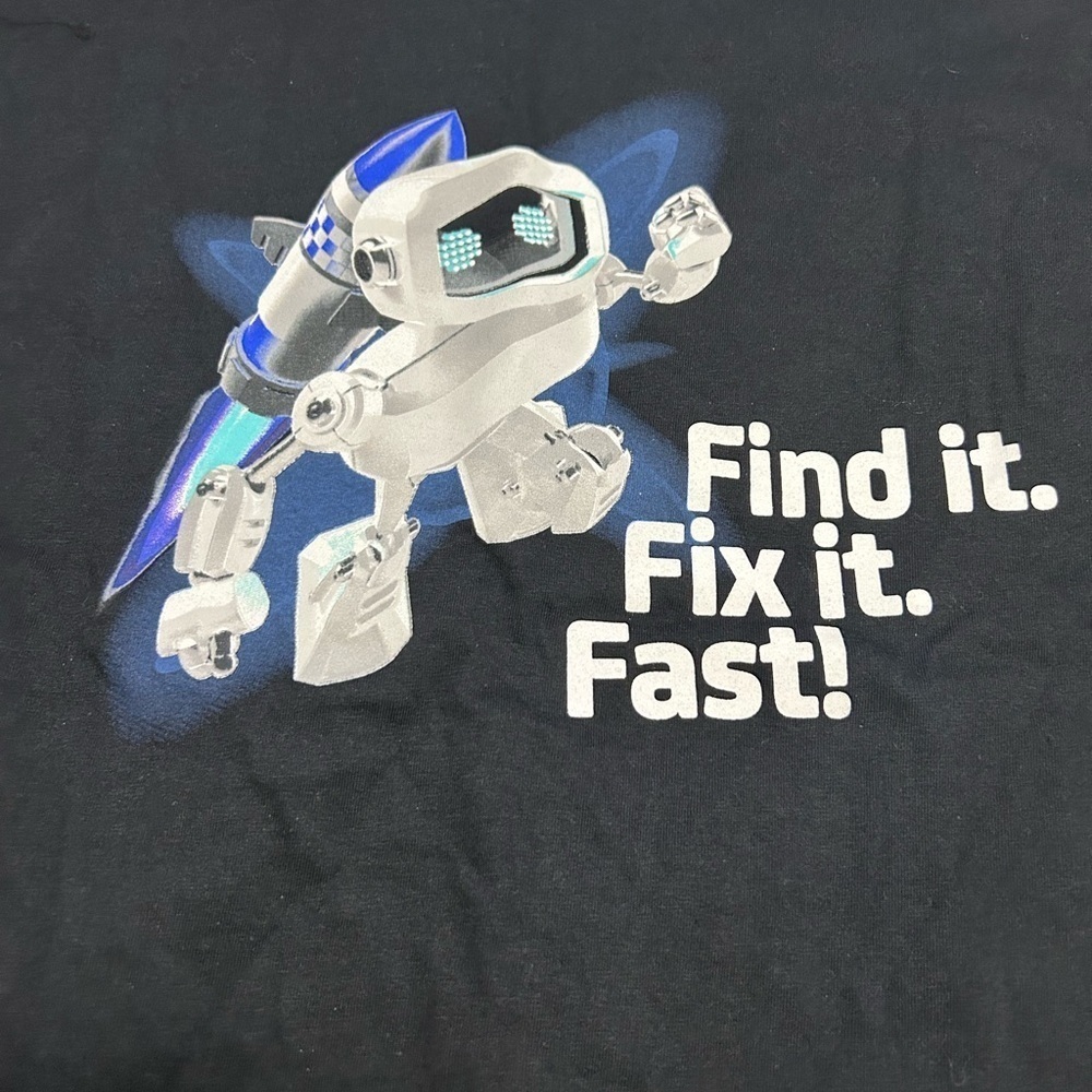 Robot Themed Midnight Black Hanes Beefy T-Shirt
Size L 42-44